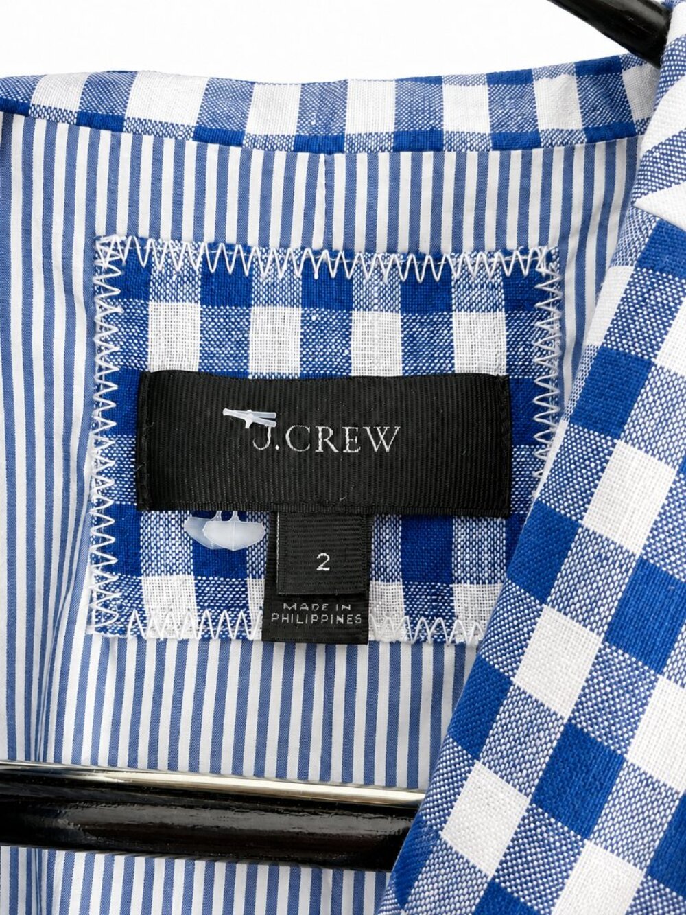 J.Crew Blue & White Gingham Blazer and Shorts Matching Set – Blazer Size 2